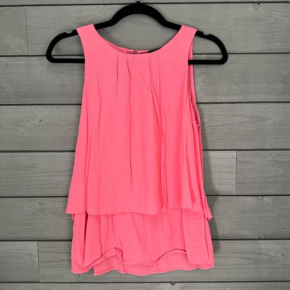 Jcrew Women's Pink Loose Flowy Sleeveless Tiered Dress Tank Top Size 2
